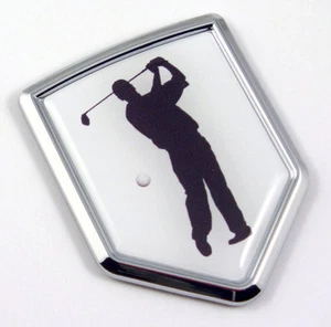 Golf Golfer Chrome Emblem 3D Decal Sticker Car sport emblem - Bild 1 von 1