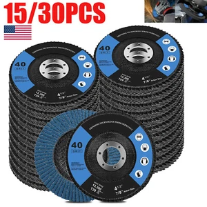  Discos de aleta de grano 40 15/30 x 115 mm discos de lijado de muelas abrasivas de 4,5" disco de lijado  - Imagen 1 de 37