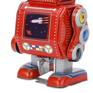 (Rojo) Robot de Cuerda Juguete Hecho a Mano Decorativo De Colección Mecánico Robot Juguete WT - Imagen 1 de 22
