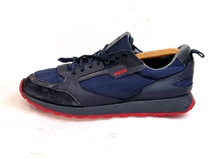 Hugo Boss men trainers suede Black/Navy/Red UK 10 EU 44 - Picture 1 of 11
