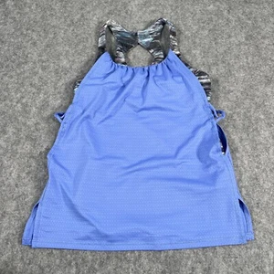 Ivivva By Lululemon Girls Tank Top Blue Shirt Stretch Cut Out Back Size 7 - Picture 1 of 6