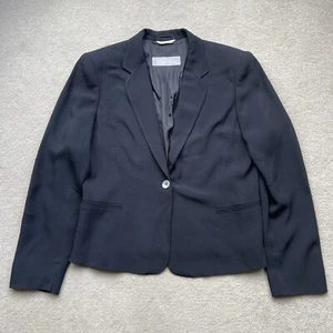 Max Mara Women’s Lined Blazer Jacket Black Size 10 / 12 Made in Italy - Picture 1 of 15