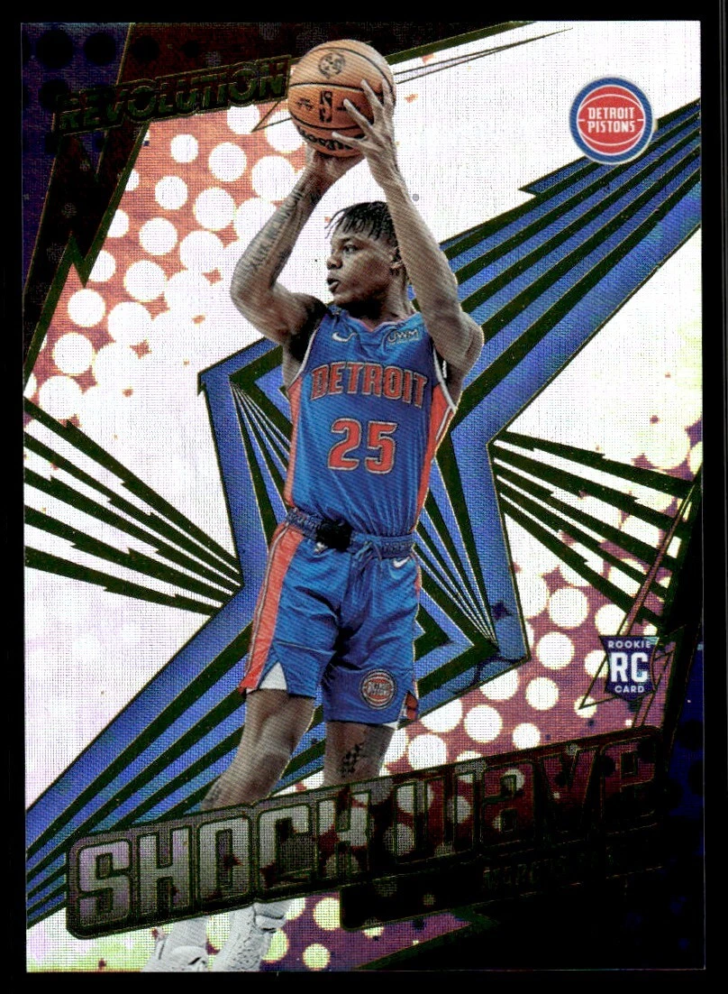 Marcus Sasser 2023-24 Panini Revolution Shock Wave RC #18 Detroit Pistons
