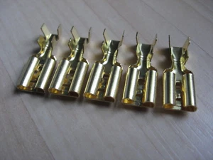 Lot (5) Crimp Terminal Connector Brass w/ Tab 9.5mm 3/8" Female 10-6AWG #E83AC - Picture 1 of 7
