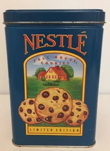 Nestle Toll House Cookies Morsels EMPTY Tin Limited Edition Blue 6 1/4" - Picture 1 of 9