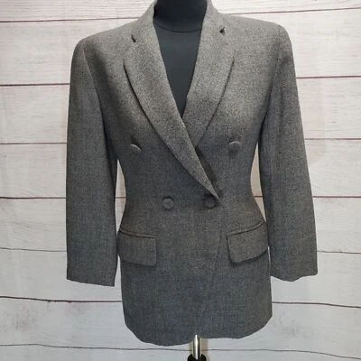 Blazer Rena Rowan Saville Doble Pecho Lana Ajustado Gris Carbón Talla 4 LEER  Foto 1 de 4