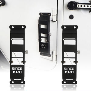 2x Black Folding Pedal Side Foot Door Hinge Step for Jeep Wrangler JK 2007-2018
