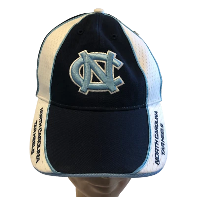 North Carolina Tarheels UNC Mesh Ball Cap Hat Navy Blue Hook  & Loop Closure - Image 1 of 4