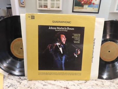 QUADRAPHONIC DOUBLE LP: JOHNNY MATHIS IN PERSON 1972 Columbia GQ 30979  VG+/VG++ - Image 1 of 4