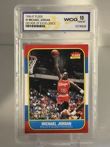 MICHAEL JORDAN FLEER DECADE OF EXCELLENCE ROOKIE CARD #4 WCG GEM MINT 10 1996-97 - Picture 1 of 5