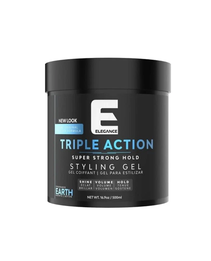 Elegance Triple Action Super Strong Hold Styling Gel EARTH 16.9oz / 500 ml - NEW - Image 1 of 1