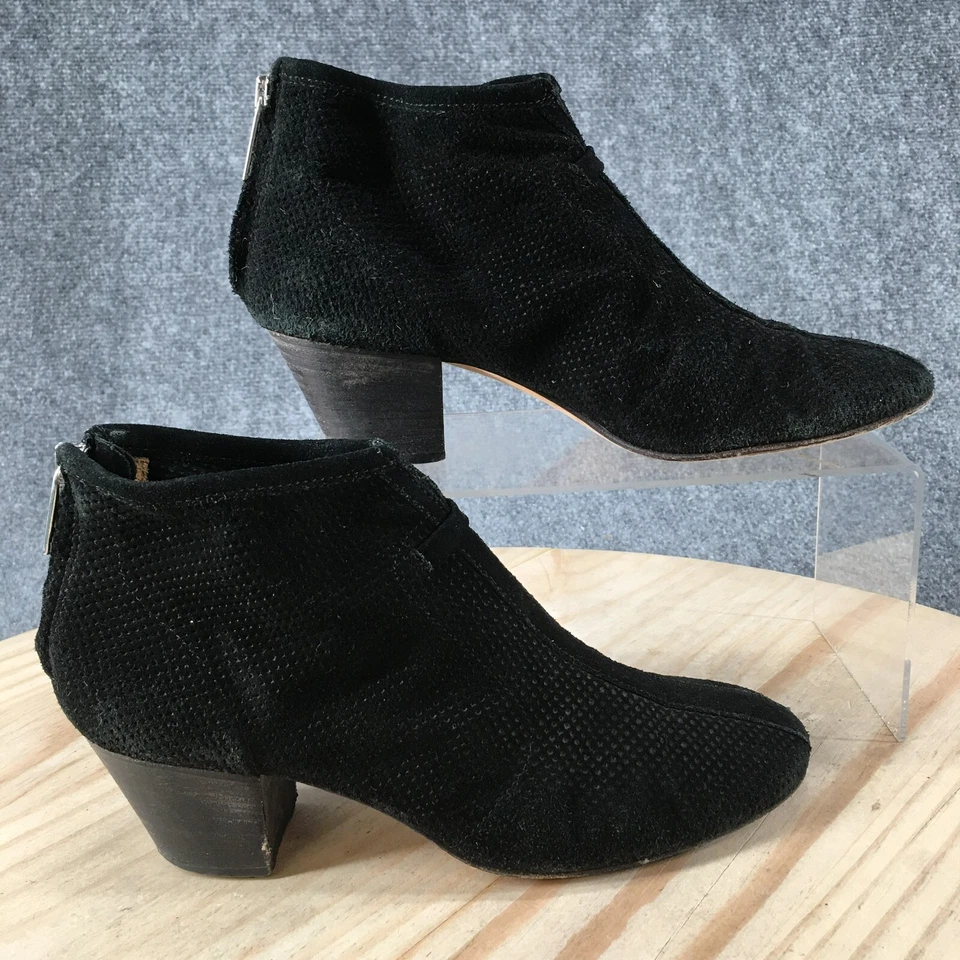Aquatalia by Marvin K Boots Womens 7 Xcellent Ankle Booties Black Suede Heeled - Image 1 of 4