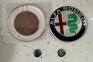 74mm X2 ALFA ROMEO BADGE 147 156 159 BRERA MITO GIULIETTA GIULIA + Key Fob Badge - Picture 1 of 1