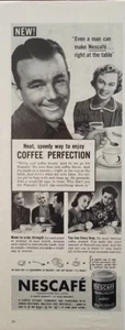 Coffee Vintage Print Ad Nescafe Even a Man Can Make Nescafe Right Decor 1941 - Picture 1 of 2