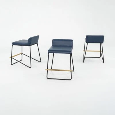 2021 Reza Feiz for Phase Design Kickstand Low Counter Stool in Blue 9x Available - Image 1 of 4