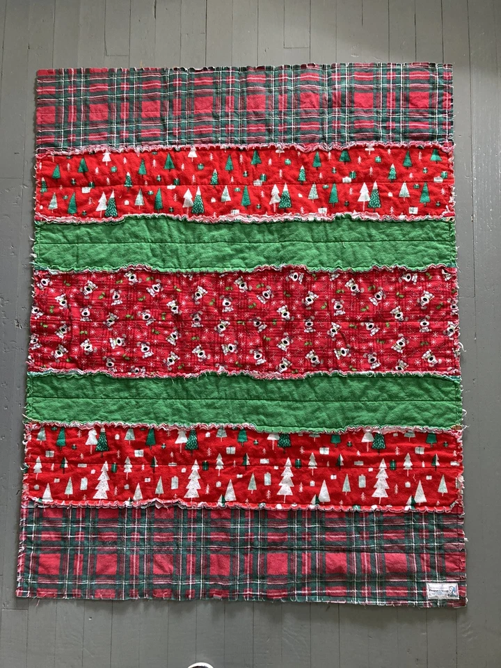 Project Linus Handmade Child’s Flannel Rag Quilt 37” X 47” Pre-owned - Image 1 of 4