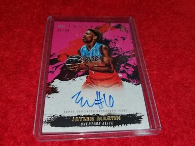 2021-22 TOPPS INCEPTION OVERTIME JAYLEN MARTIN RC PINK AUTO CARD 50/99 - Image 1 of 2