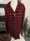 LL Bean Women’s Flannel Sleep Shirt Size M Red And Black Check Item ID 500244