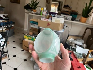 old Art Deco Dolphin fish decorated milk glass bathroom lamp wall sconce Globe - Picture 1 of 17