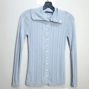 Anne Klein Damen Vintage Strickjacke Pullover Gr. PP Metallic Seide tiefer V-Ausschnitt - Bild 1 von 11