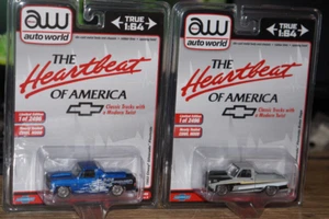 1983 CHEVY SILVERADO TRUCK SQUAREBODY C10 1/64 DIECAST MODEL AUTO WORLD LOT SET - Picture 1 of 3