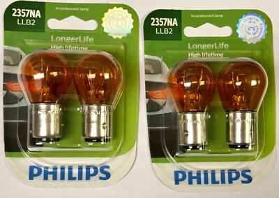 LOTE DE (4) PHILIPS S-8 237NA LLB2 12.8-14V Automóvil Ámbar Lámpara de Freno Trasero Bombilla Foto 1 de 3