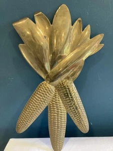 Vintage Brass Corn Wall Hanging | Farmhouse Kitchen Decor - Picture 1 of 6