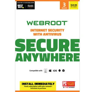 ONLINE KEY (NO CD) | SecureAnywhere IS for 3 PC's/Mac 6 Month - Picture 1 of 1