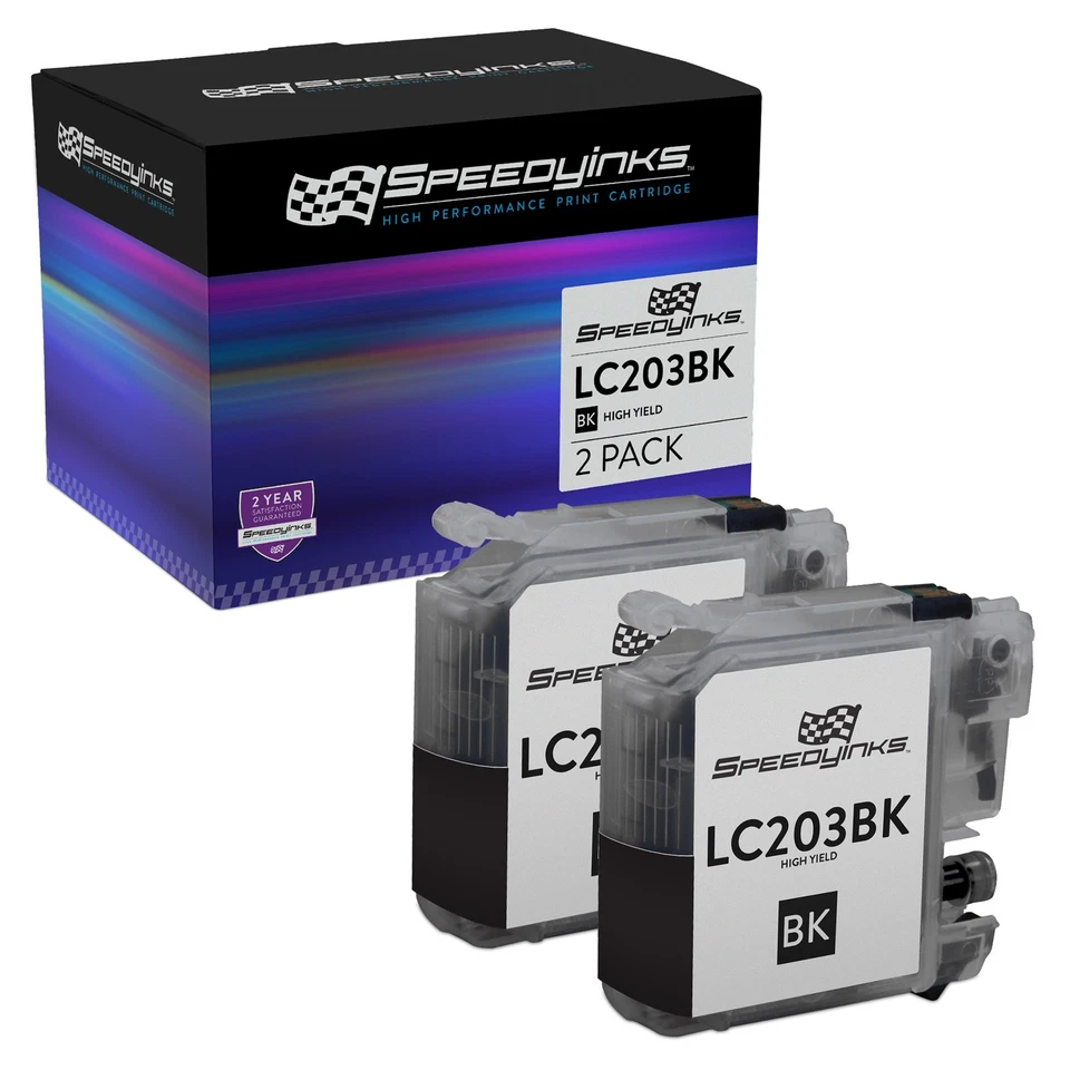 2pk Compatible Brother LC203BK HY Black J4320DW J4420 J4620 J5520 J5620 J5720 - Image 1 of 4