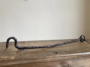 Antique Hand Forged Wrought Iron Barn Door Latch Hook/Eye Country House Salvage - Picture 1 of 18