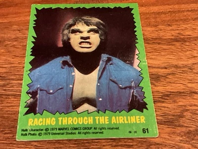 1979 TOPPS INCREDIBLE HULK #61  RACING THRU THE AIRLINER EX - Image 1 of 3