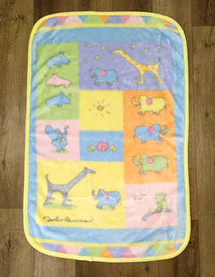 Vintage Carters John Lennon REAL LOVE Animals Plush Fleece Baby Blanket 31"x45" - Image 1 of 4