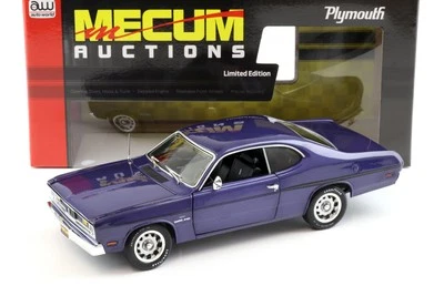 1:18 Auto Mondo 1970 Plymouth Duster 340 Mecum Asta FC7 Inviolet - Immagine 1 di 4