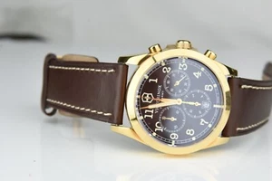 Victorinox 241647 Infantry Brown Dial Leather Strap Chronograph Men's Watch - Picture 1 of 8