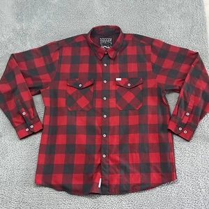 DIXXON Flannel Shirt Mens 2XL XXL Red Green Fifty Fifty Button Plaid SOLD OUT** - Picture 1 of 14