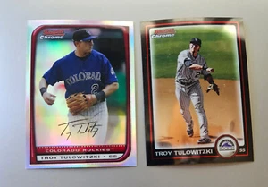 Troy Tulowitzki 2008 Bowman Chrome #132 Refractor and 2010 Bowman Chrome #38 - Picture 1 of 5