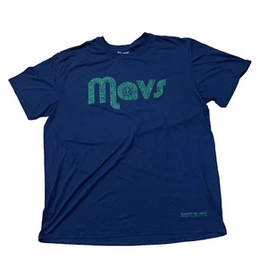 GILDAN NBA DALLAS MAVERICKS 2015 Shirt Men L Blue Green Dirk Players Graphic 44" - Picture 1 of 17