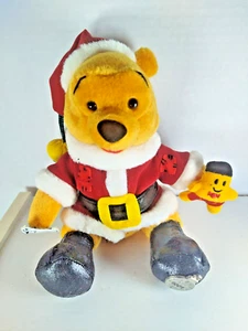 Vtg 2002 Santa pooh milk cookies bean bag beanie plush Christmas Disneyland WDW - Picture 1 of 9