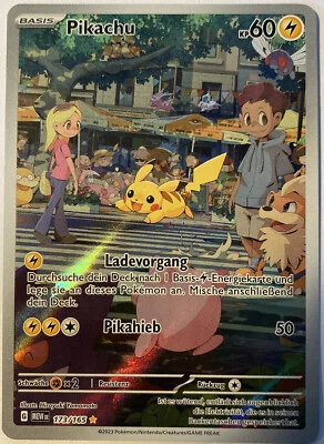 Pokemon Pikachu Art Rare | Deutsch 173/165 Karmesin & Purpur 151 | Near Mint - Bild 1 von 2