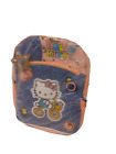 HELLO KITTY DELUXE DENIM Kid's Book Bag Blue and Pink 16" Backpack