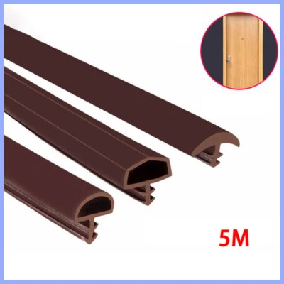 5M Wooden Door Seals Sealing Strips TPE Frame Protect Gasket Draught Excluder - Image 1 of 4