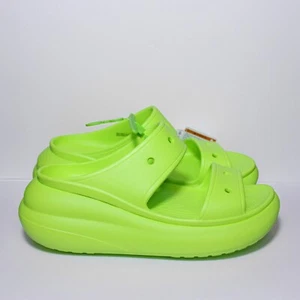 Crocs Classic Crush Sandal Limeade Lime Green Slip on Platform Wedge Womens 9 - Picture 1 of 4