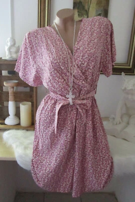 Neu Italy Sommer Kleid Floral Blumen Mauve Elegant Blogger One-Size 36 38 40 - Bild 1 von 4