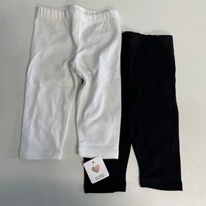 The Children's Place 2T Toddler Girls Capri Leggings Black/White NEW 2-PACK - Picture 1 of 12