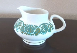 Ridgway Ironstone England Martinique Creamer Green & Turquoise Scrolls - Picture 1 of 4