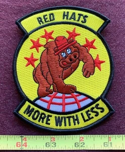 Red Hats More With Less Top Secret CIA Military Iron On Collectors Patch - Picture 1 of 4