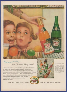 Anuncio impreso efímero de refresco vintage 1955 Canadá Dry naranja soda jengibre ale pop refresco - Imagen 1 de 1