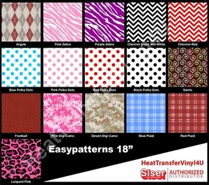 Siser EasyPatterns Iron On Heat Transfer Vinyl 18 Inches by 12 Inches - Picture 1 of 20