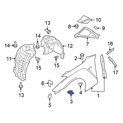 For Nissan 350Z 2003-2009 Nissan 6384835F00 Fender Liner Retainer — 第 1/4 张图片