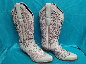 7 1/2 Pink Glitter Cowboy Boots JB Dillon - Picture 1 of 7